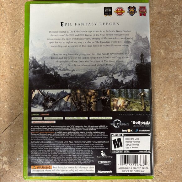 Xbox 360 The Elder Scrolls 5 - Skyrim - Preowned - Good Condition - 2203 - Picture 4 of 4